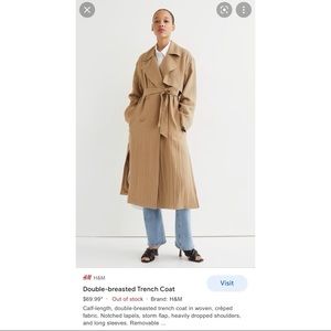 H&M double breasted trench coat